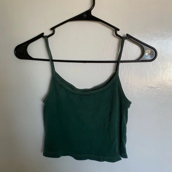 Brandy Melville / John Galt Skylar Dark Forest Green Cropped Tank Top - Picture 8 of 10